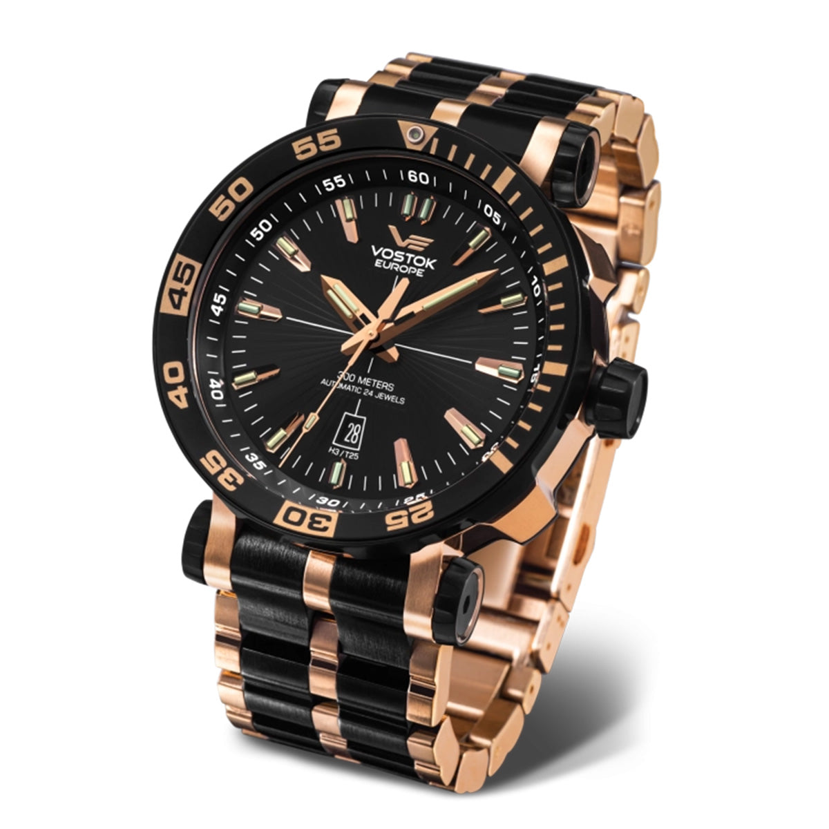 Vostok Europe Energia Automatic Watch – Black & Rose Gold