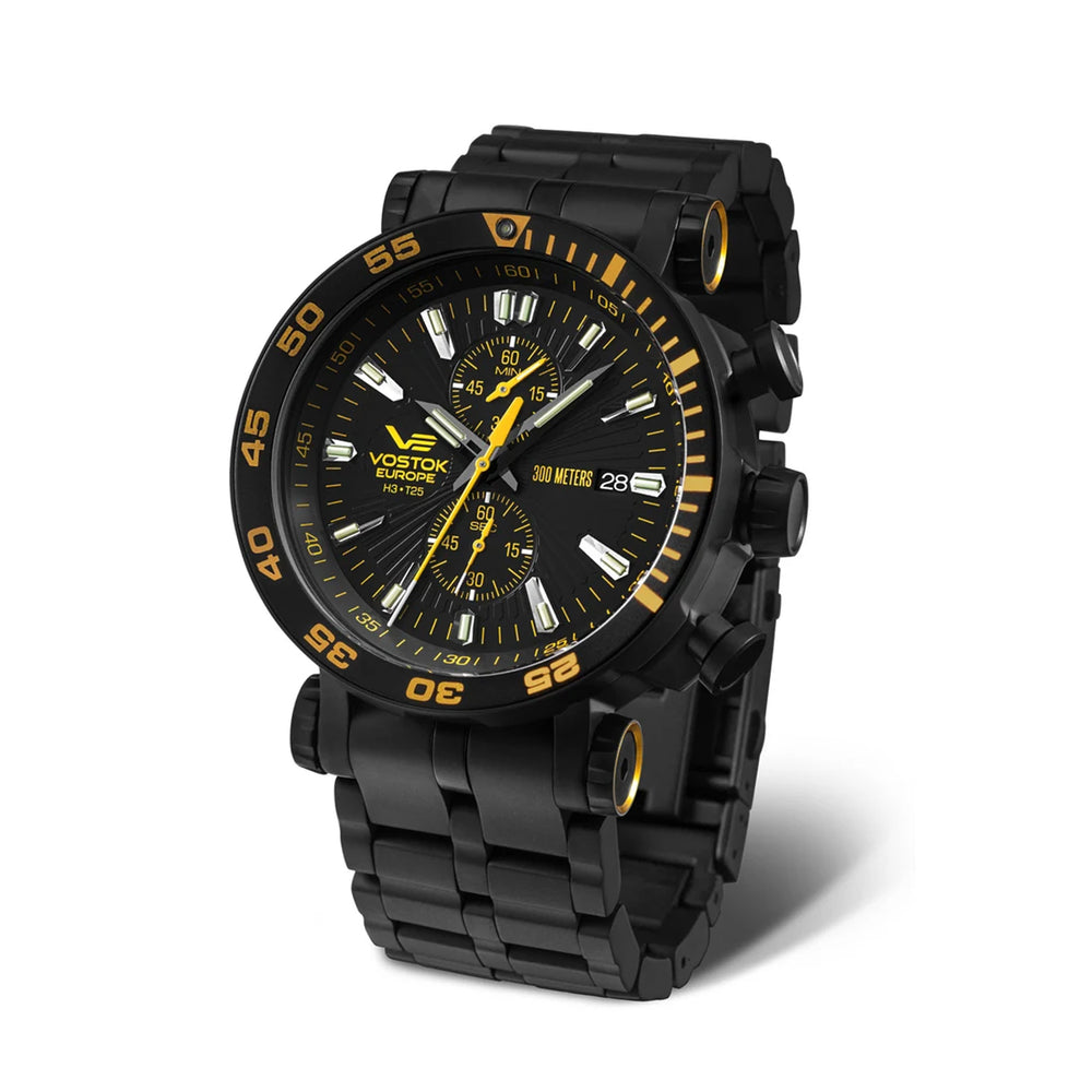 Vostok Europe Energia Rocket Mecha-Quartz Chronograph Black Dial Black PVD Bracelet 48mm Diver Watch 30 ATM VK61-575C589_8775200