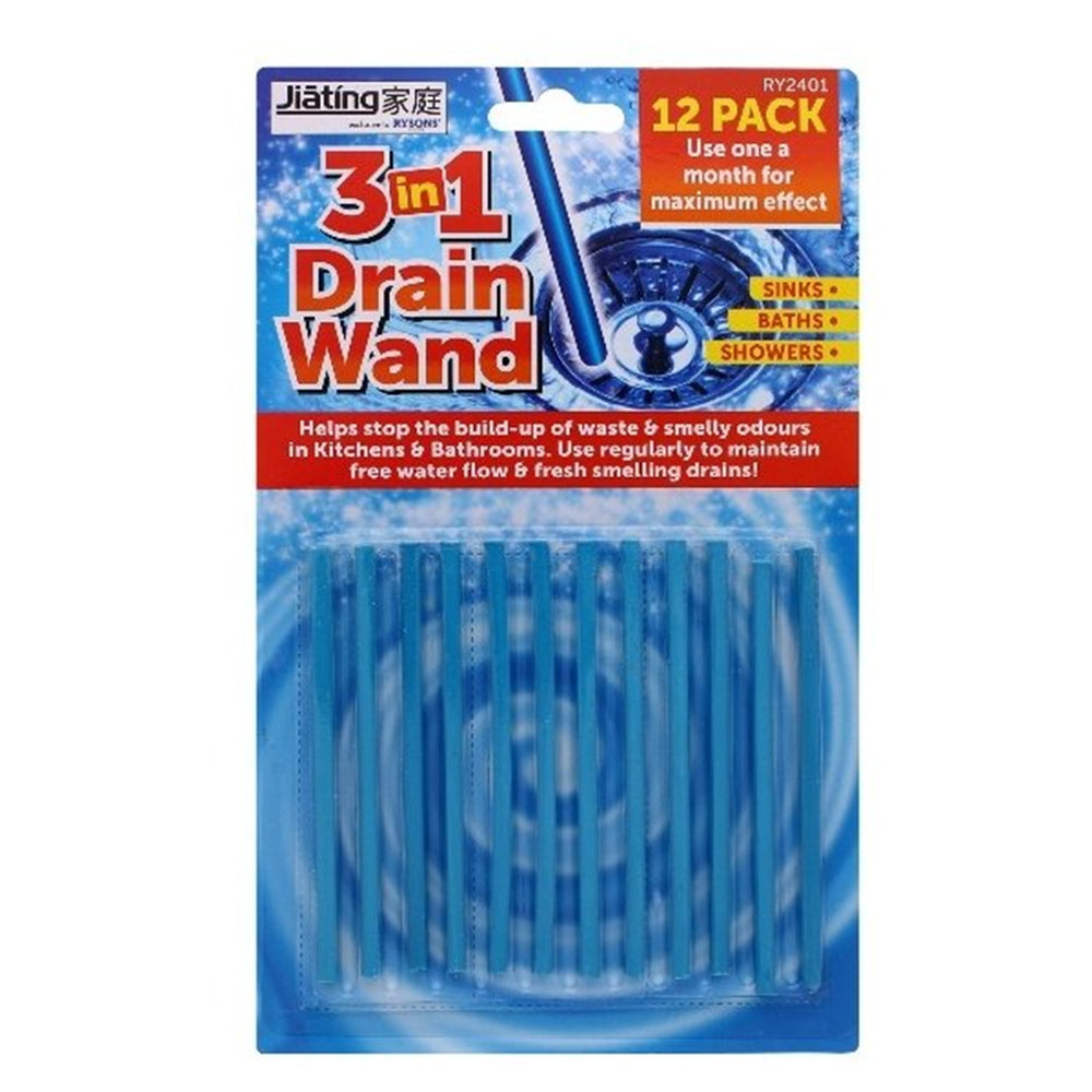 3 in 1 Drain Cleaning Wand Unclogger & Fresh Deodoriser Stick - Blue_8791264