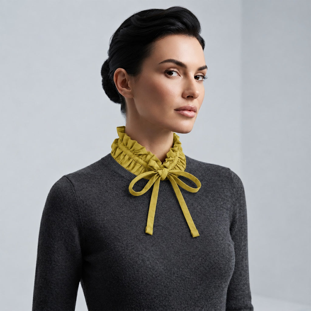 & Maisi Set Of 3 - Detachable Half-Shirt False Collar Set (One Size, 36 x 39cm) - Mocha Frill_8791390_3