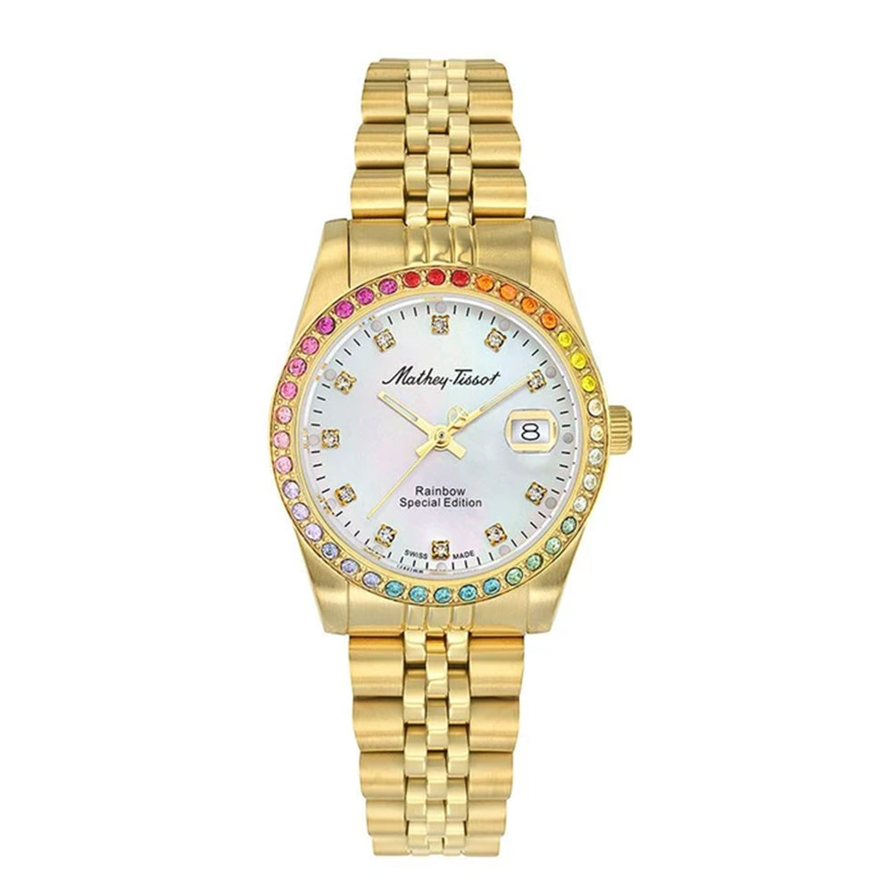 Mathey Tissot Quartz Ladies Watch in Stainless Steel - Gold_8792045