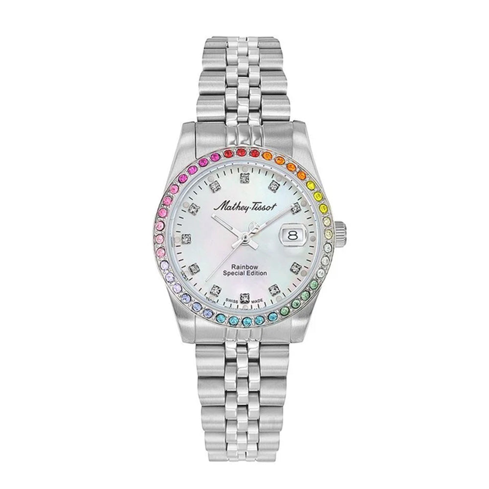 Mathey Tissot Quartz Ladies Watch in Stainless Steel - Silver_8792070