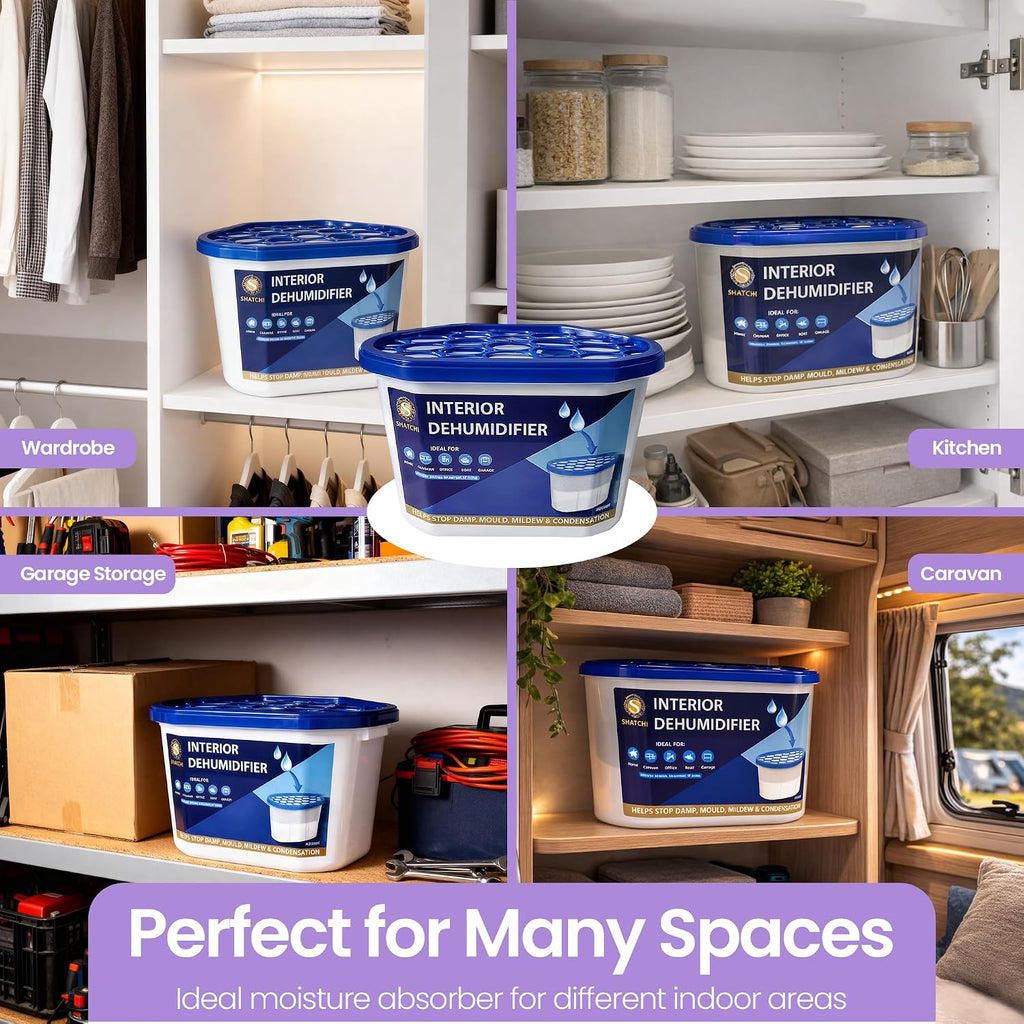 10 Pack Interior Dehumidifier Tubs (500ml) Moisture Absorber Trap - Blue_8801627_1