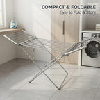 Electric Heated Clothes Drying Rack Non Corrosive Made from Lightweight Durable Aluminium Foldable Design Easy to Store UK Mains Plug_8802299_2