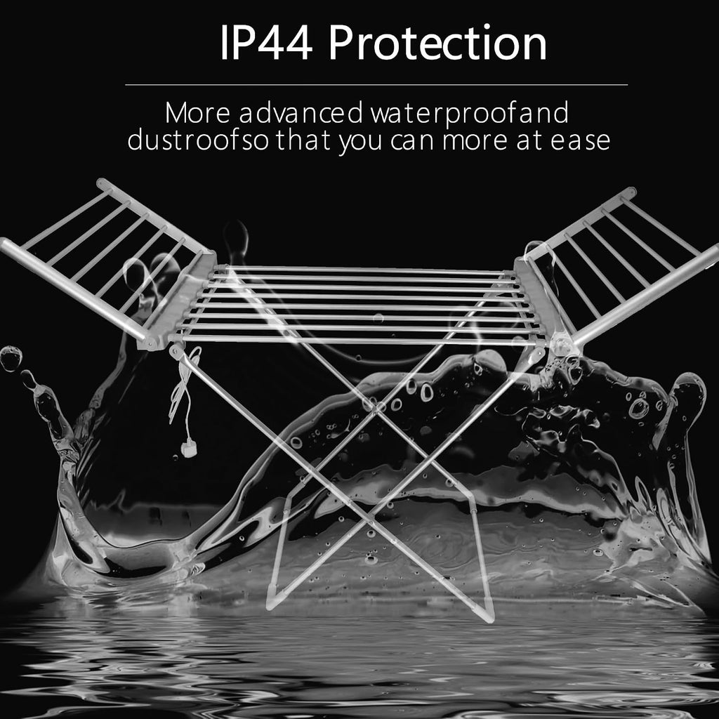 Electric Heated Clothes Drying Rack Non Corrosive Made from Lightweight Durable Aluminium Foldable Design Easy to Store UK Mains Plug_8802299_6