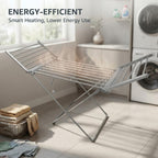 Electric Heated Clothes Drying Rack Non Corrosive Made from Lightweight Durable Aluminium Foldable Design Easy to Store UK Mains Plug_8802299_7