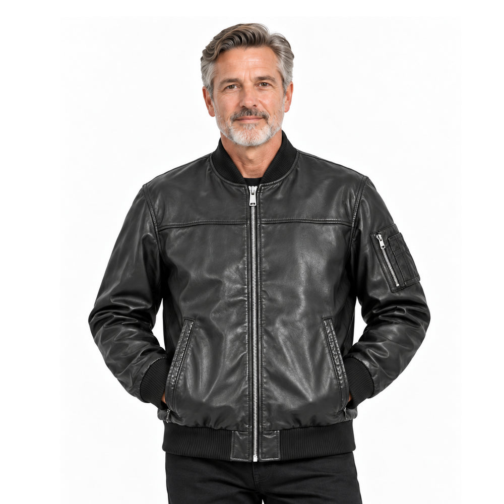 Valissiere Sheepskin Leather Jacket (Size - Small) - Black_8803663