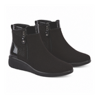 Jo & Joe Gorse Rhinestone Detail Faux Suede Zip Ankle Boots (Size 4) - Black_8810069