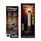 "MAXIMUS Outdoor Work Light 3W COB + 2W LED 200 lumens + 150 lumens Includes 4x AAA Duracell batteries + EXTRA 4x AAA Duracell batteries Runtime: 4 hours Material: ABS Dimensions: 4.5 cm x 4.5 cm x 30_8820632