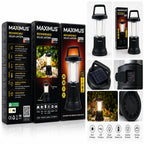 "LED COB Camping Lantern Number of LEDs: 3x COB LED Brightness: 400 lumens Power supply: 3x AA Duracell batteries included Functions: 30% / 50% / 100% / Off Top handle Dimensions: 85 x 85 x 196 mm; co_8820636