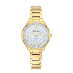 Women Mathey Tissot Nicole  Watch with a White Dial and a Gold Stainless Steel Strap in a  Case with 5 ATM of water resistance._8825228