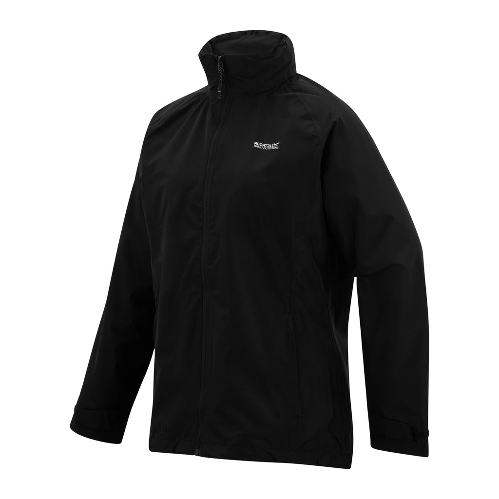 Regatta Womens Waterproof & Windproof Jacket With Hood, Adjustable Cuffs & Adjustable Shockcord (Size 20) - Black_8825853_7
