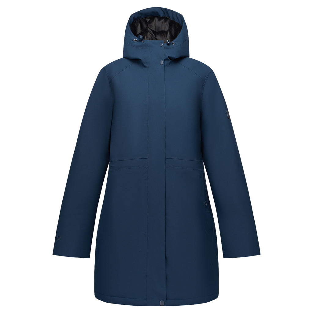 Regatta Womens Waterproof Insulated Jacket With Fleece-Lined Hood & Adjstable Shockcord Waist (Size 12) - Blue_8825879