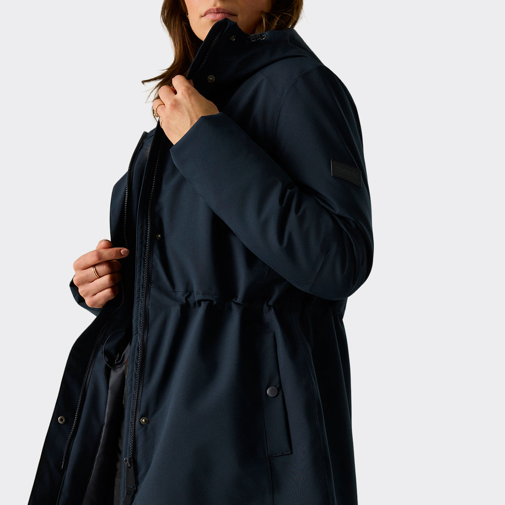 Regatta Womens Waterproof Insulated Jacket With Fleece-Lined Hood & Adjstable Shockcord Waist (Size 12) - Blue_8825879_4