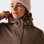 Regatta Womens Waterproof Insulated Jacket With Fleece-Lined Hood & Adjstable Shockcord Waist (Size 18) - Brown_8825888_7