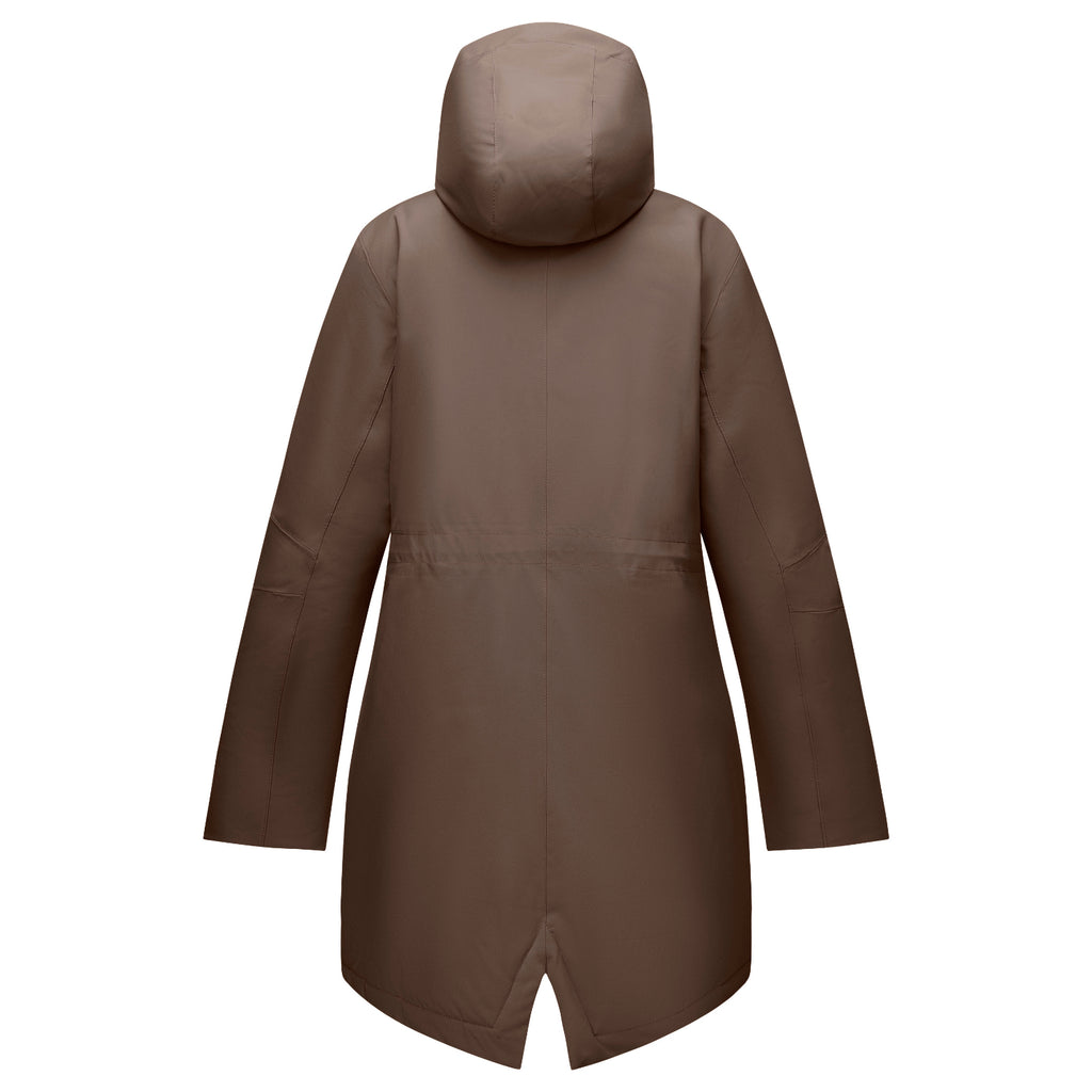 Regatta Womens Waterproof Insulated Jacket With Fleece-Lined Hood & Adjstable Shockcord Waist (Size 18) - Brown_8825888_9