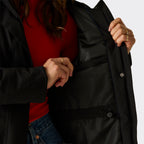 Regatta Womens Waterproof Insulated Jacket With Fleece-Lined Hood & Adjstable Shockcord Waist (Size 12) - Black_8825890_11