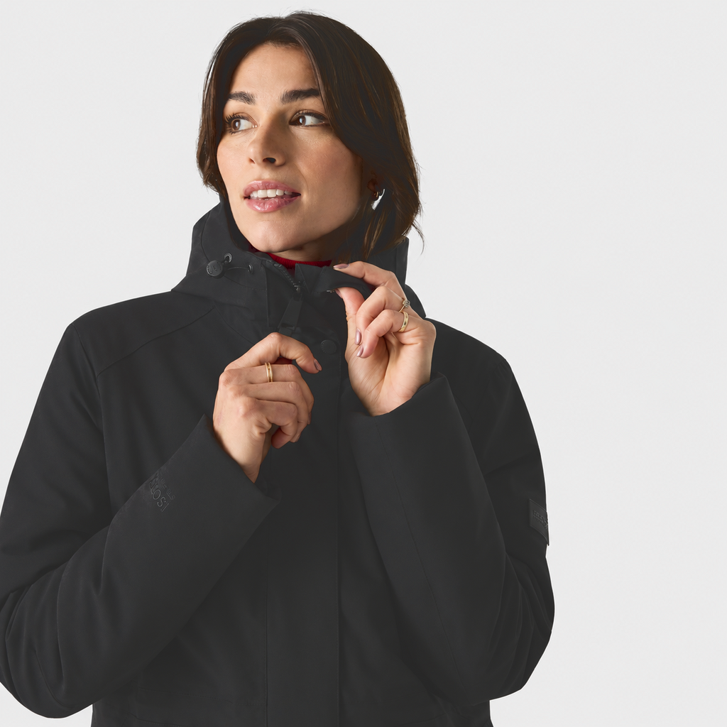 Regatta Womens Waterproof Insulated Jacket With Fleece-Lined Hood & Adjstable Shockcord Waist (Size 14) - Black_8825891_5