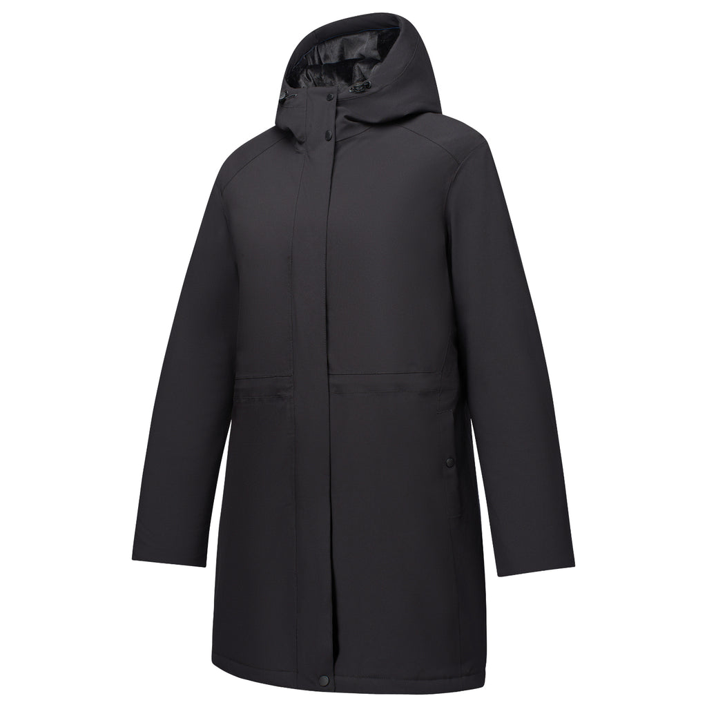 Regatta Womens Waterproof Insulated Jacket With Fleece-Lined Hood & Adjstable Shockcord Waist (Size 16) - Black_8825897_9