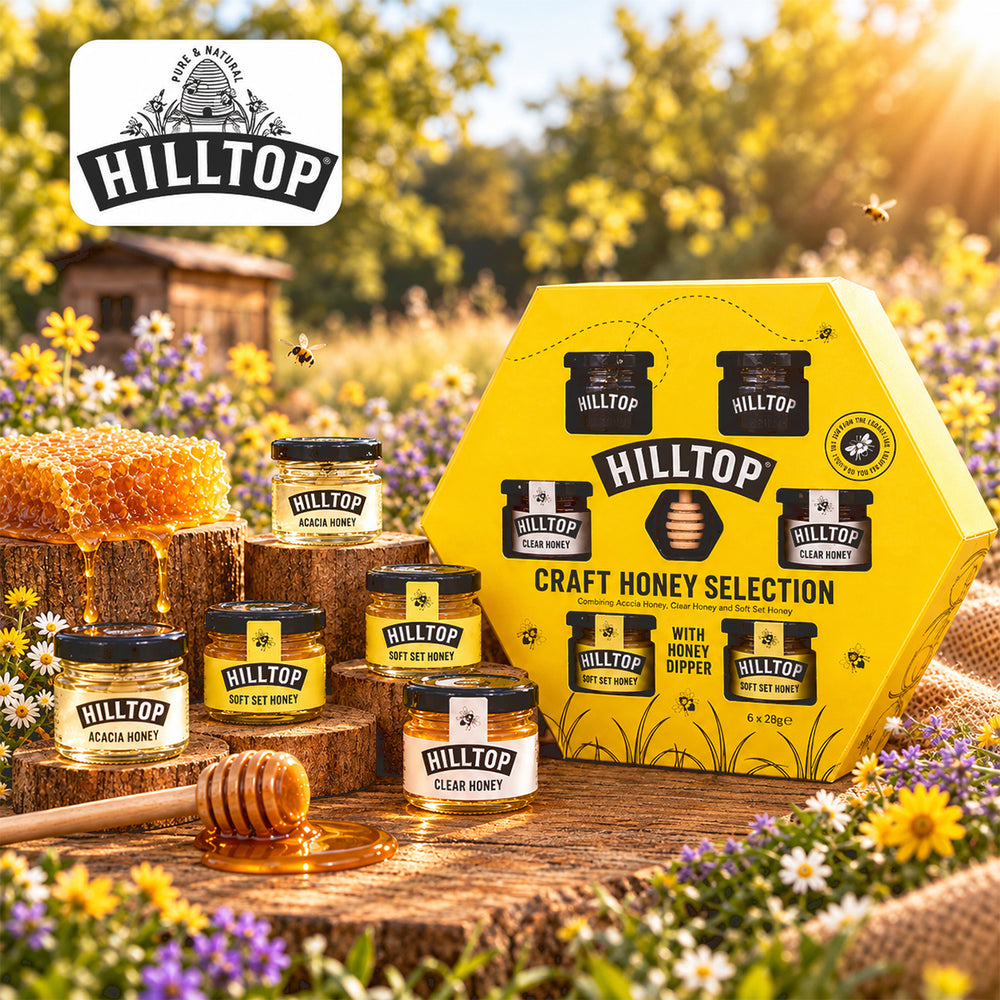 Hilltop Honey Selection Gift Set, 6 x 28g with Honey Dipper_8833096