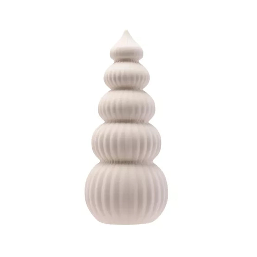 Ceramic LED Light-Up Cut-Out Christmas Tree Figurine (20cm) - White_8837767