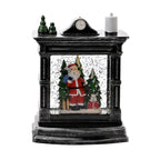 LED Mini Santa Fireplace Hearth Christmas Lantern - Black_8837804