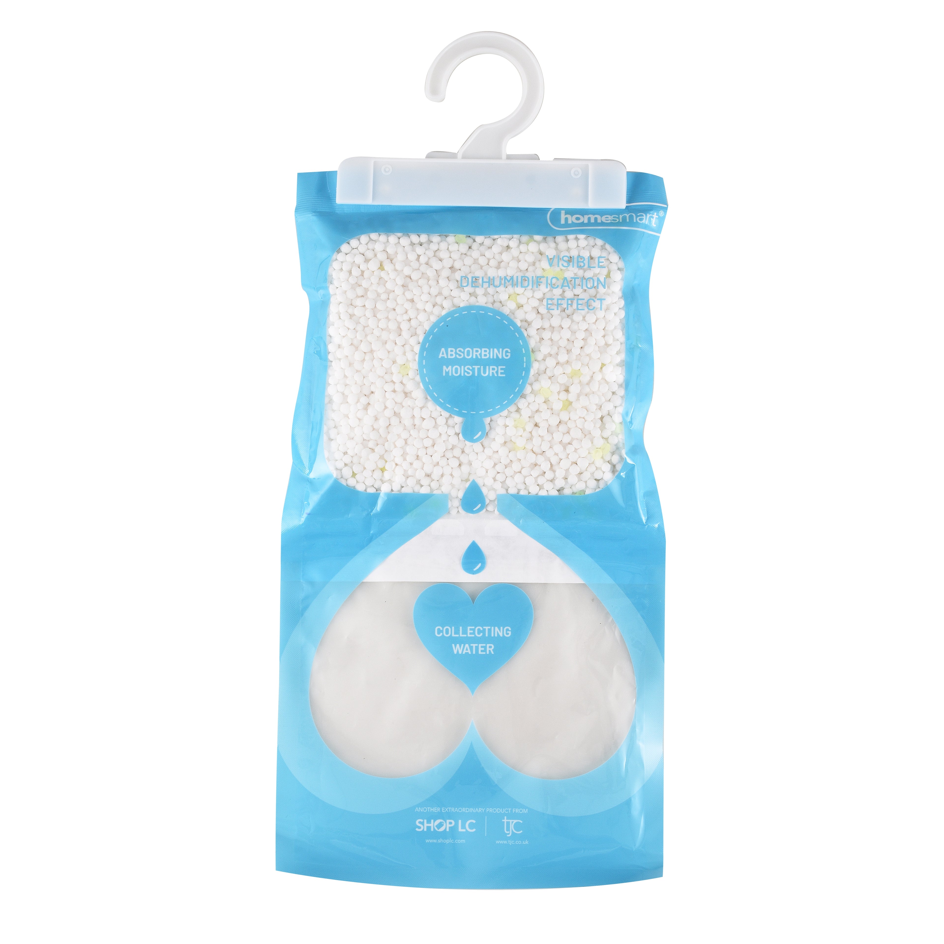 HOMESMART - Set of 5 Hanging Dehumdifier Bag, Frangrance Free, 220g Calcium Chloride per Bag, Hanging Hook_8922749_1