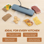 Money Saving Homesmart Automatic Vacuum Sealer Machine For Food Preservation with 30 Pcs Vacuum Bags (220-240v) - Grey