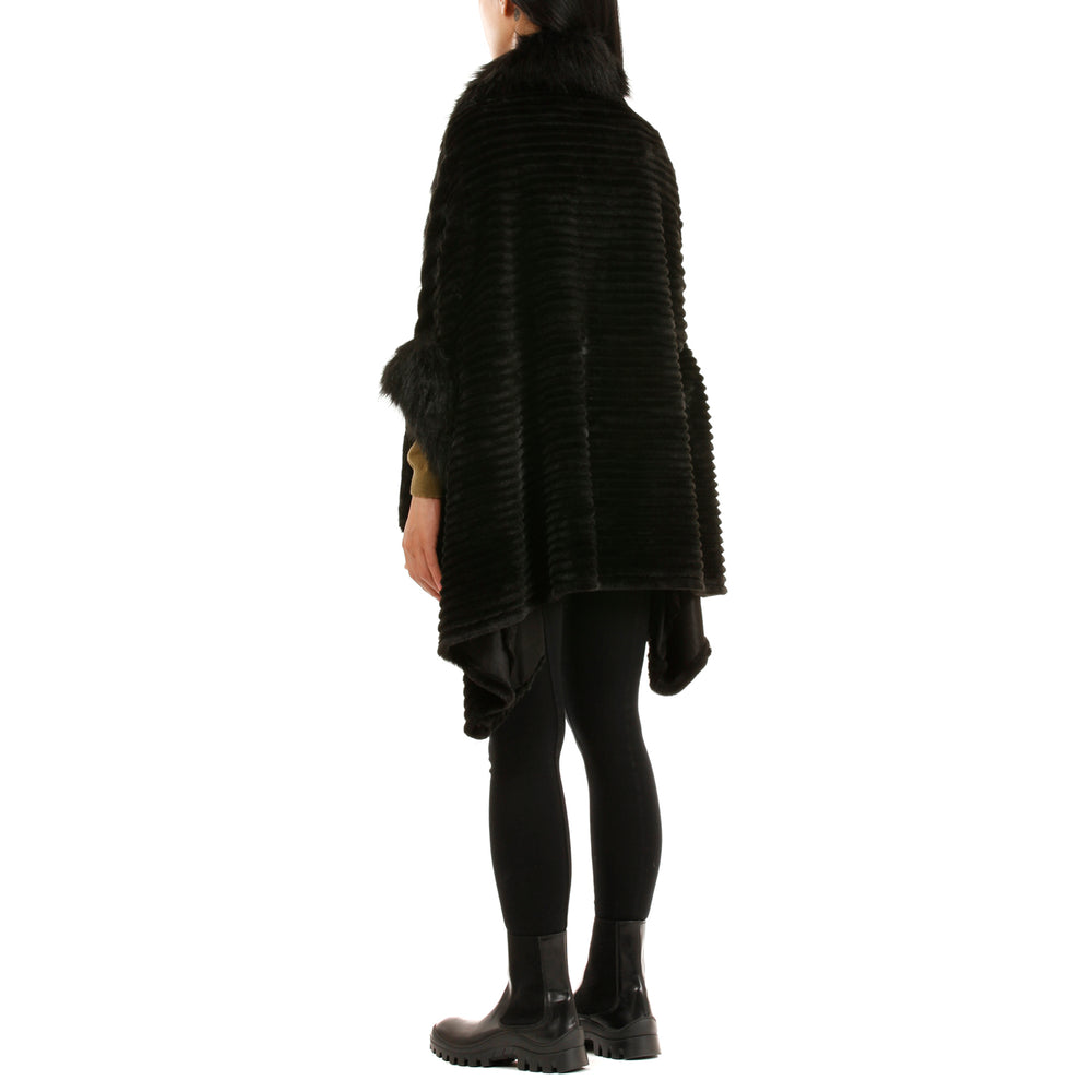 19V69 ITALIA by Alessandro Versace Faux Fur Jacket (One Size) - Black_8964465_1