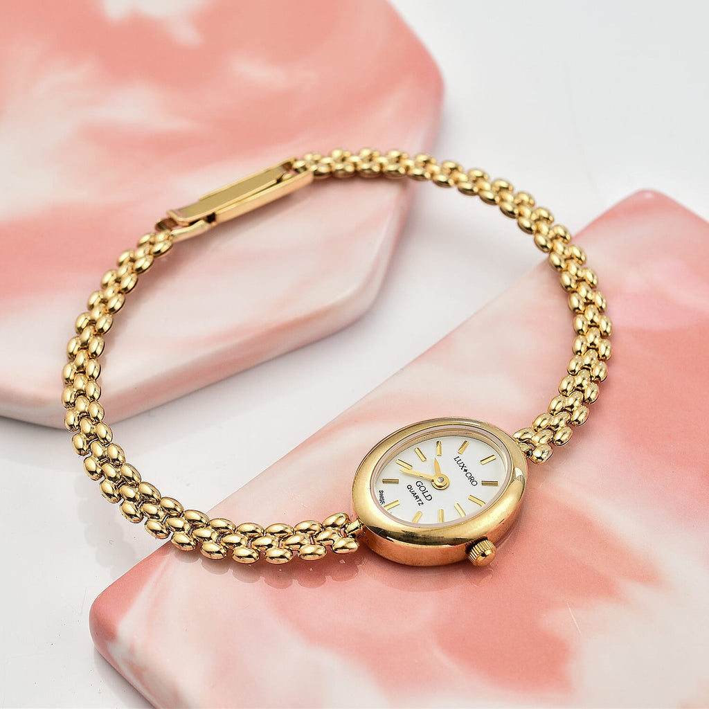 LUXORO 9K Yellow Gold Swiss Movt. Water Resistant Watch in Panther Chain Strap (Size - 7 - 7.5) Gold Wt. 10.31 Gms.