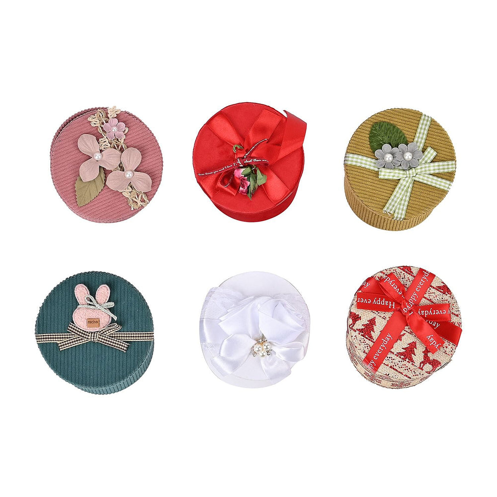 Set of 6 Piece Round Gift Box Multi