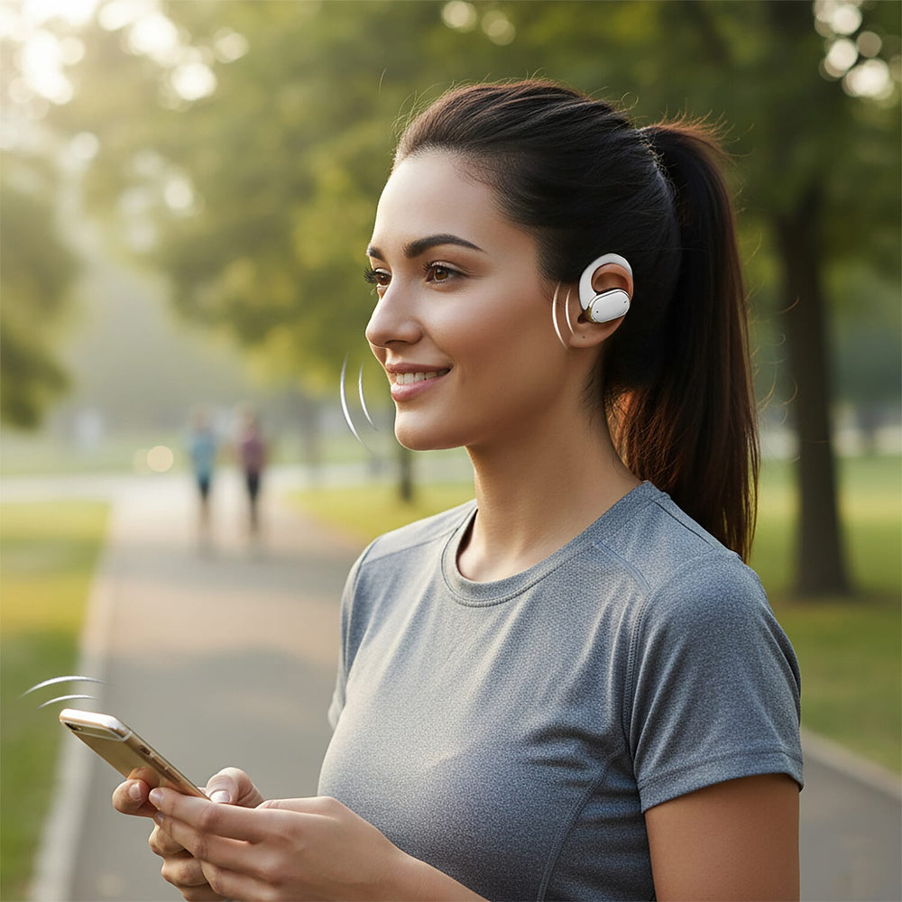 AEMAi-PRO14 Bluetooth Earbuds (BT5.4) with LED Display, 5-6 Hour Talk Time - Type-C Charging - White