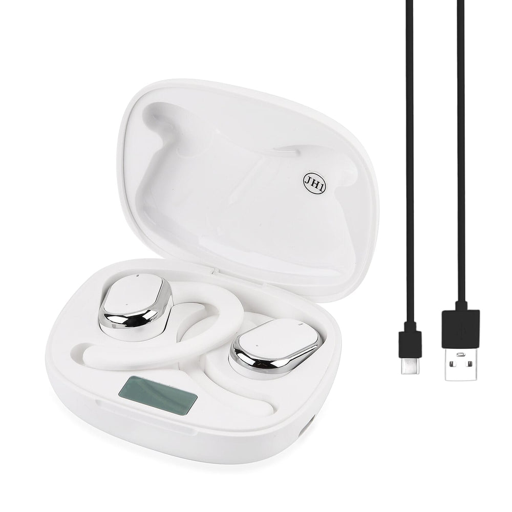 AEMAi-PRO14 Bluetooth Earbuds (BT5.4) with LED Display, 5-6 Hour Talk Time - Type-C Charging - White