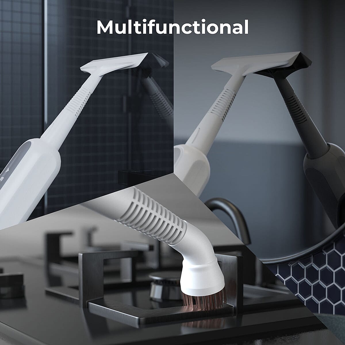 One Time closeout - AENO Steam Cleaner - 7  nozzles,2 nylon brushes, a brass brush, a crevice brush, a jet nozzle, a squeege 130 Degree C kills 99.9% bacteria
