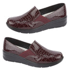 AGATHA Ladies Lightweight Slip-on Comfort Shoe (Size 3) - Burgundy