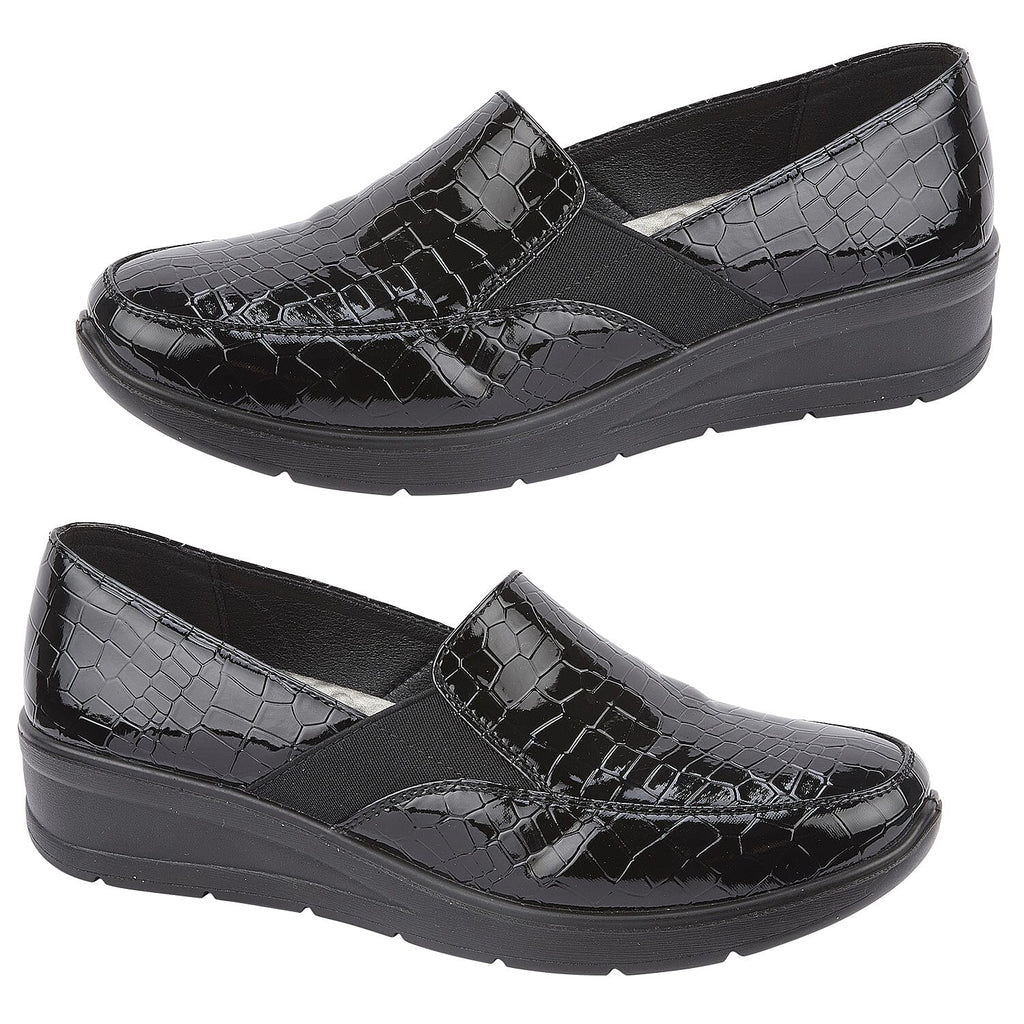 Ladies Shoe (Size 6) - Black Croc