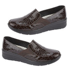 Ladies Shoe (Size 8) - Dark Brown Croc