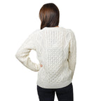 ARAN 100% Pure New Wool Irish Sweater (Size XXL) - Cream