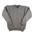 ARAN 100% Pure New Wool Sweater (Size XXL) - Grey
