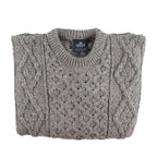 ARAN 100% Pure New Wool Sweater (Size XXL) - Grey
