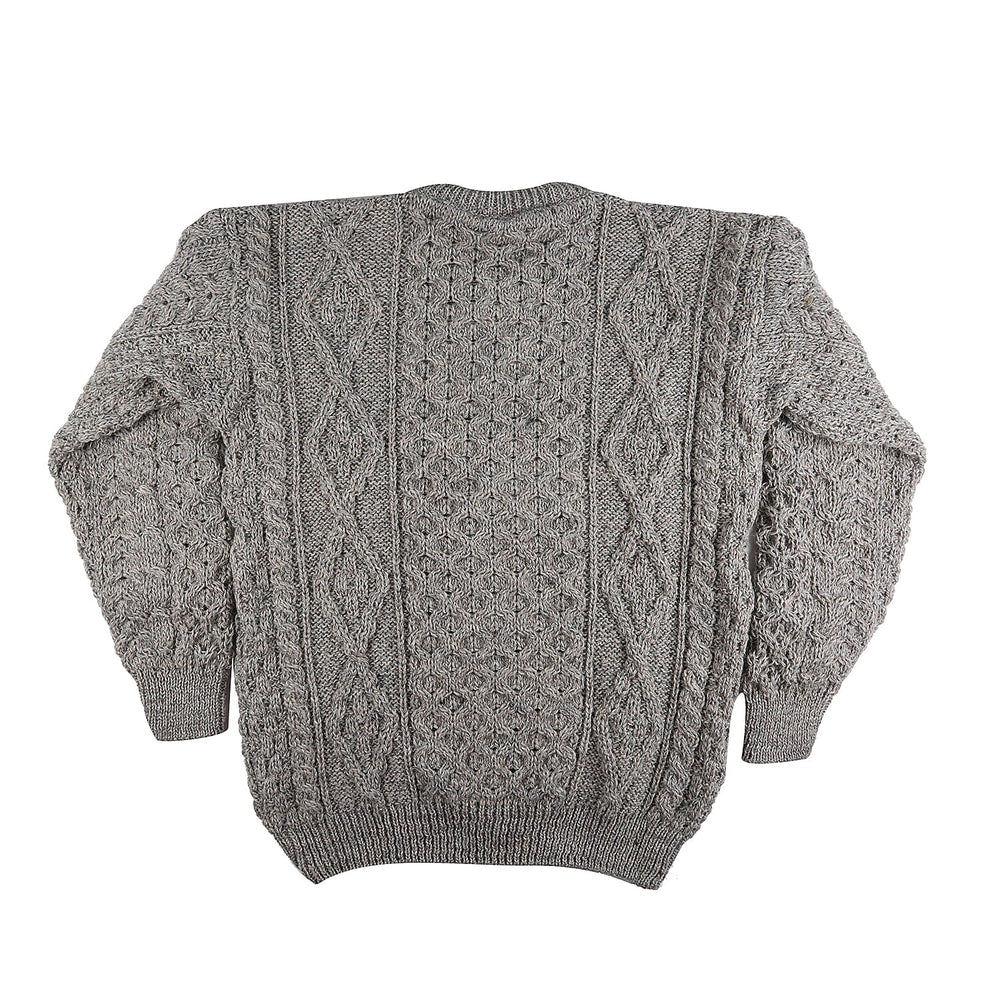 ARAN 100% Pure New Wool Sweater (Size XXL) - Grey
