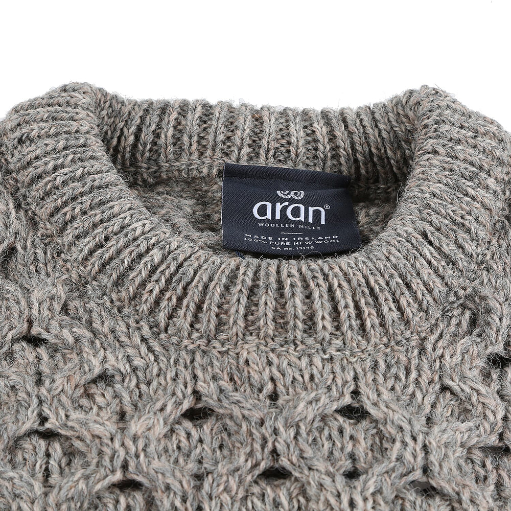 ARAN 100% Pure New Wool Sweater (Size XXL) - Grey