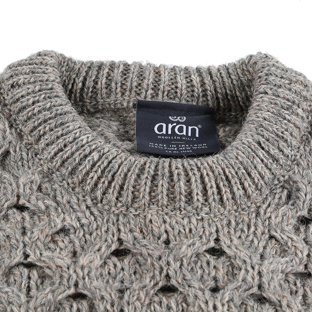 ARAN 100% Pure New Wool Sweater (Size XXL) - Grey