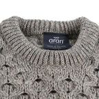 ARAN 100% Pure New Wool Sweater (Size XXL) - Grey