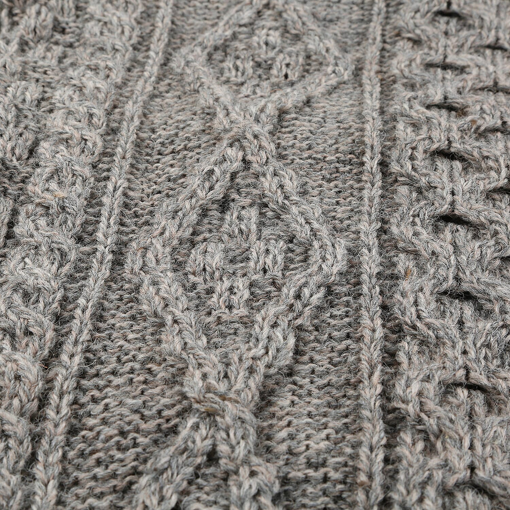 ARAN 100% Pure New Wool Sweater (Size XXL) - Grey