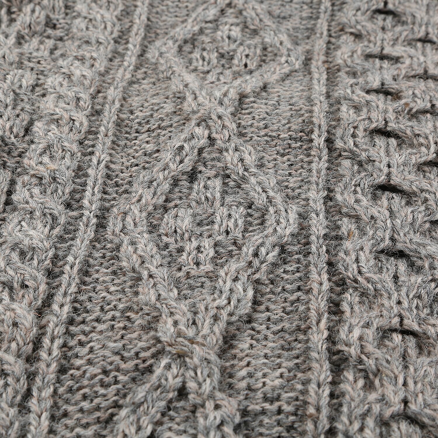 ARAN 100% Pure New Wool Sweater (Size XXL) - Grey