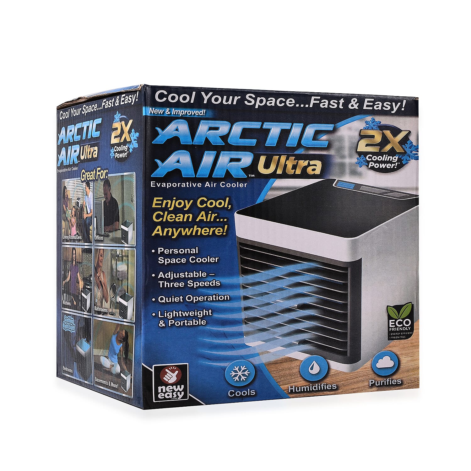 ARCTIC AIR Ultra Cooler with 3 Speeds and LED Night Light - Cools, Humidifies - Purifies the Air
