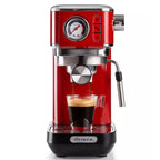LOWEST EVER PRICE - Ariete Moderna Coffee Machine Slim with Pressure Gauge 1300W Red