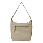 ASSOTS LONDON Pamela Genuine Pebble Grain Leather Hobo Shoulder Bag - Off White