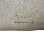 ASSOTS LONDON Pamela Genuine Pebble Grain Leather Hobo Shoulder Bag - Off White